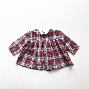 Vintage Danish dressed plaid dress looks 6-12m